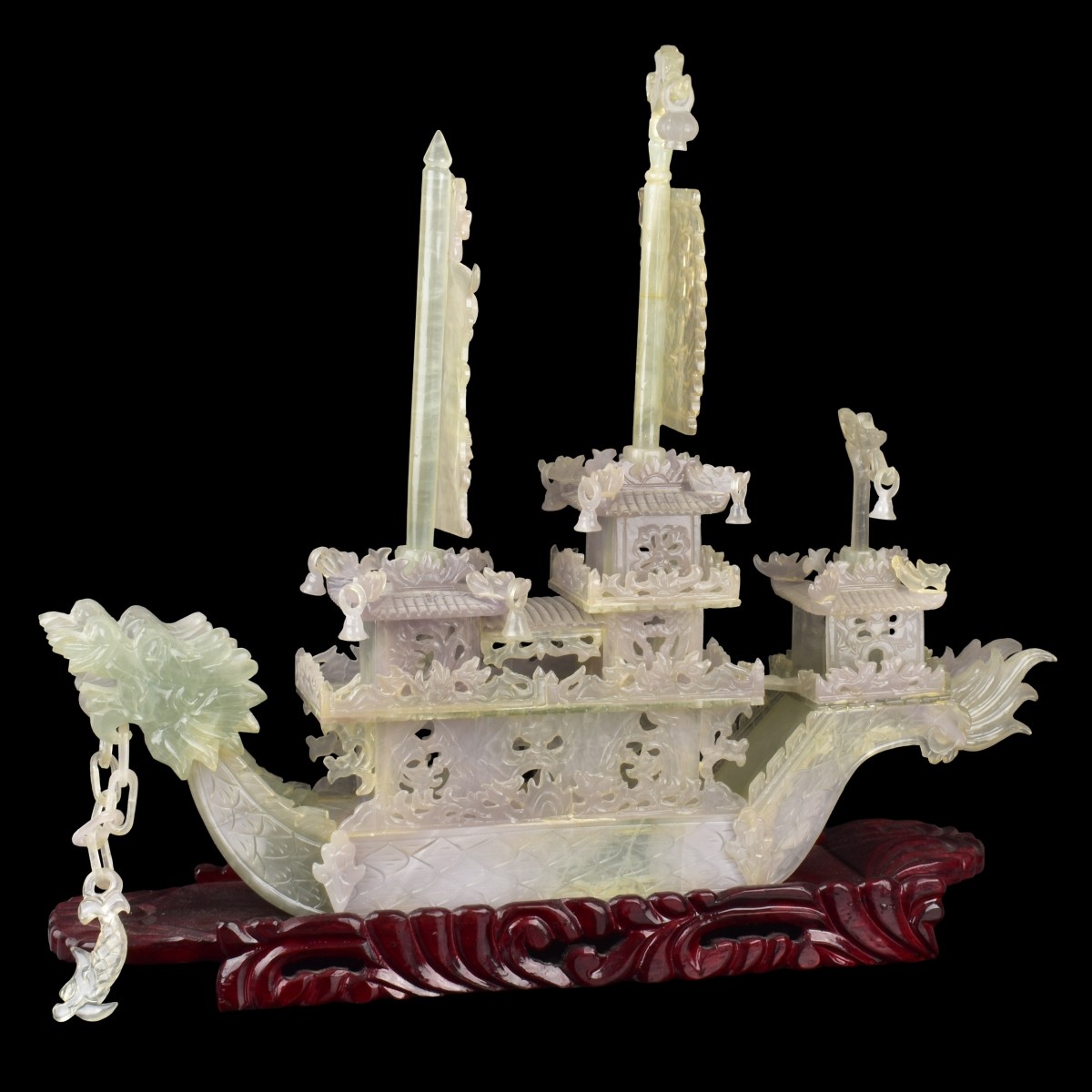 Chinese Jade Dragon Boat