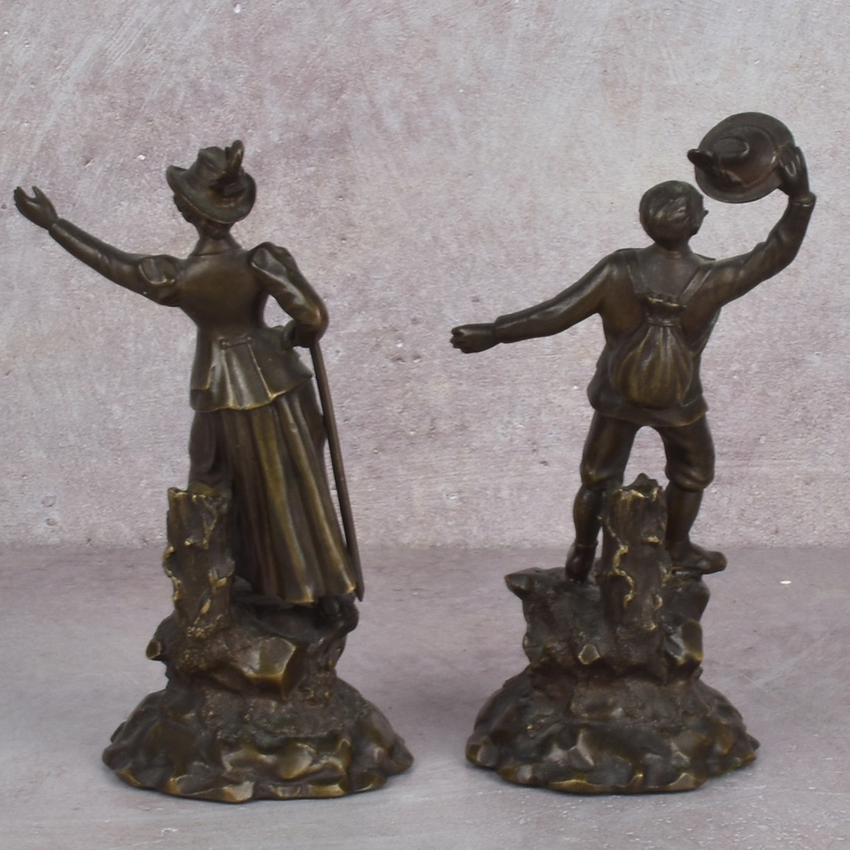 Antique Victorian Bronze Couple