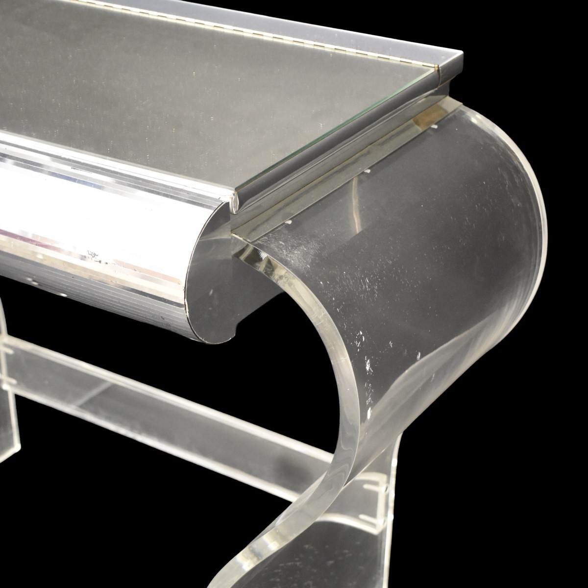 Lucite Make Up Table and Stool