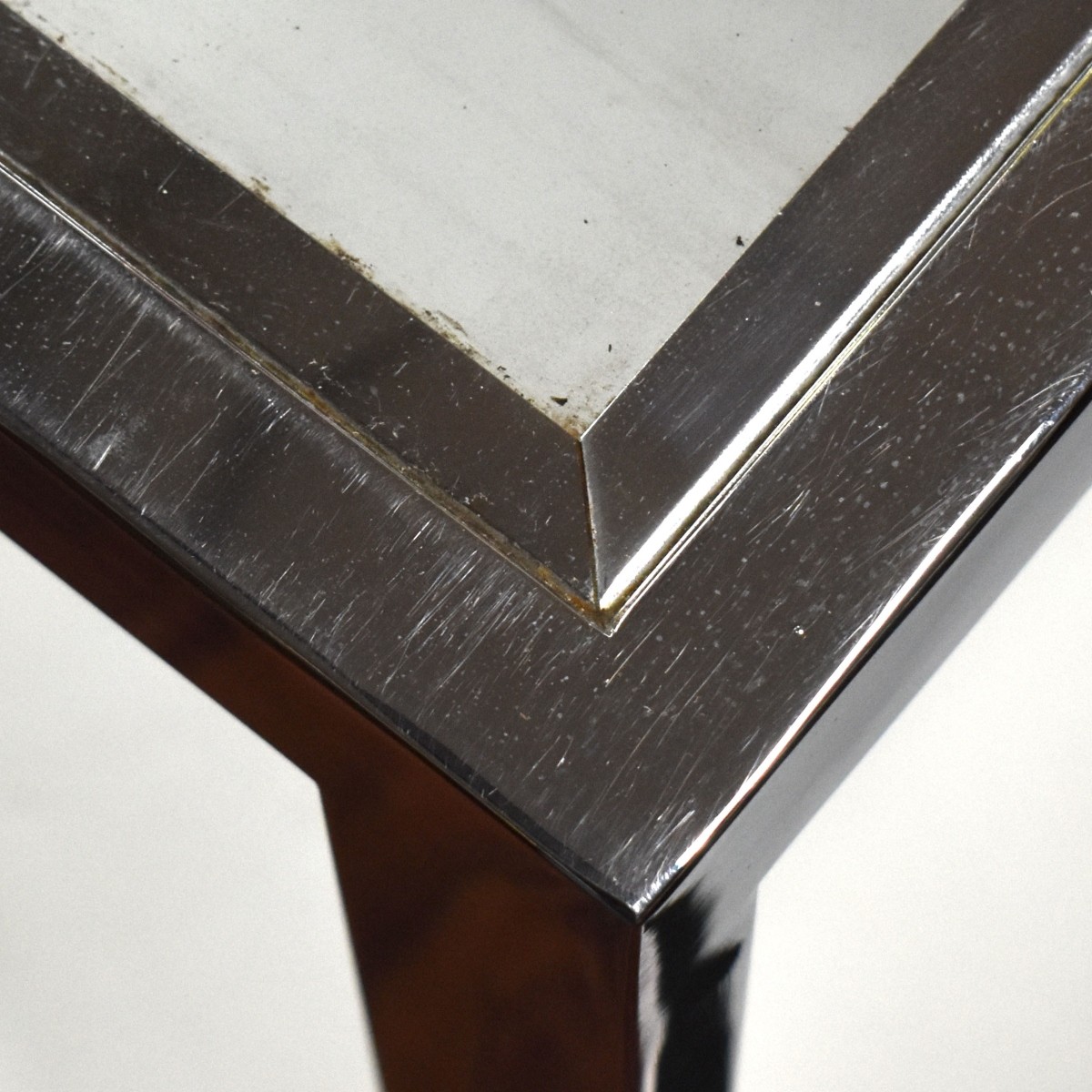 Mid-Century Milo Baughman Glass and Chrome Table