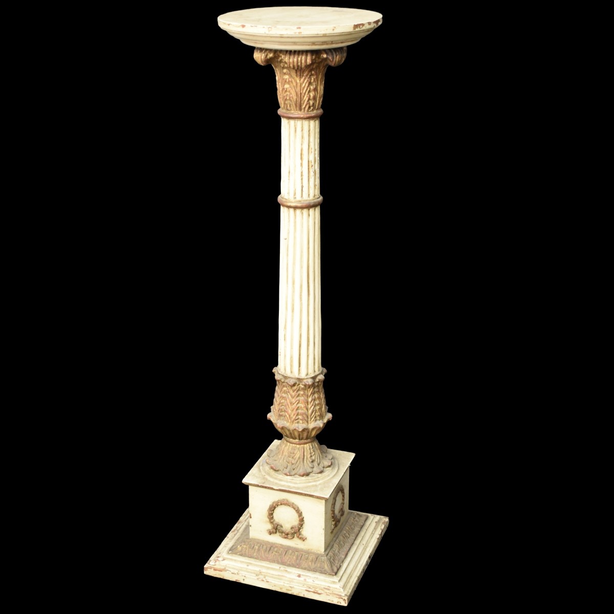 Antique Gilt Wood Columnar Pedestal