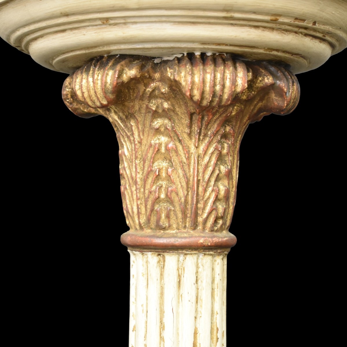 Antique Gilt Wood Columnar Pedestal