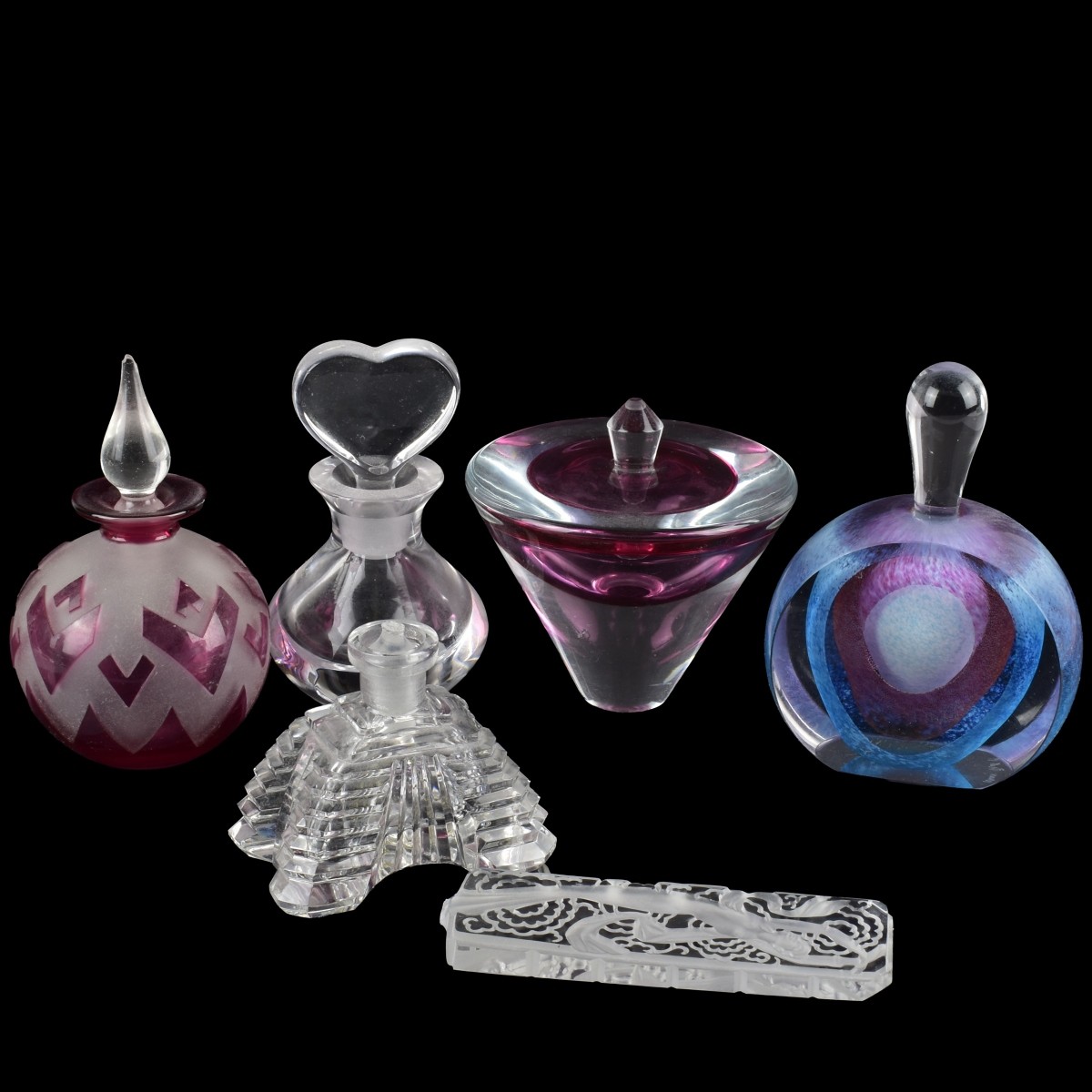 Vintage Art Deco Glass Perfume Bottles