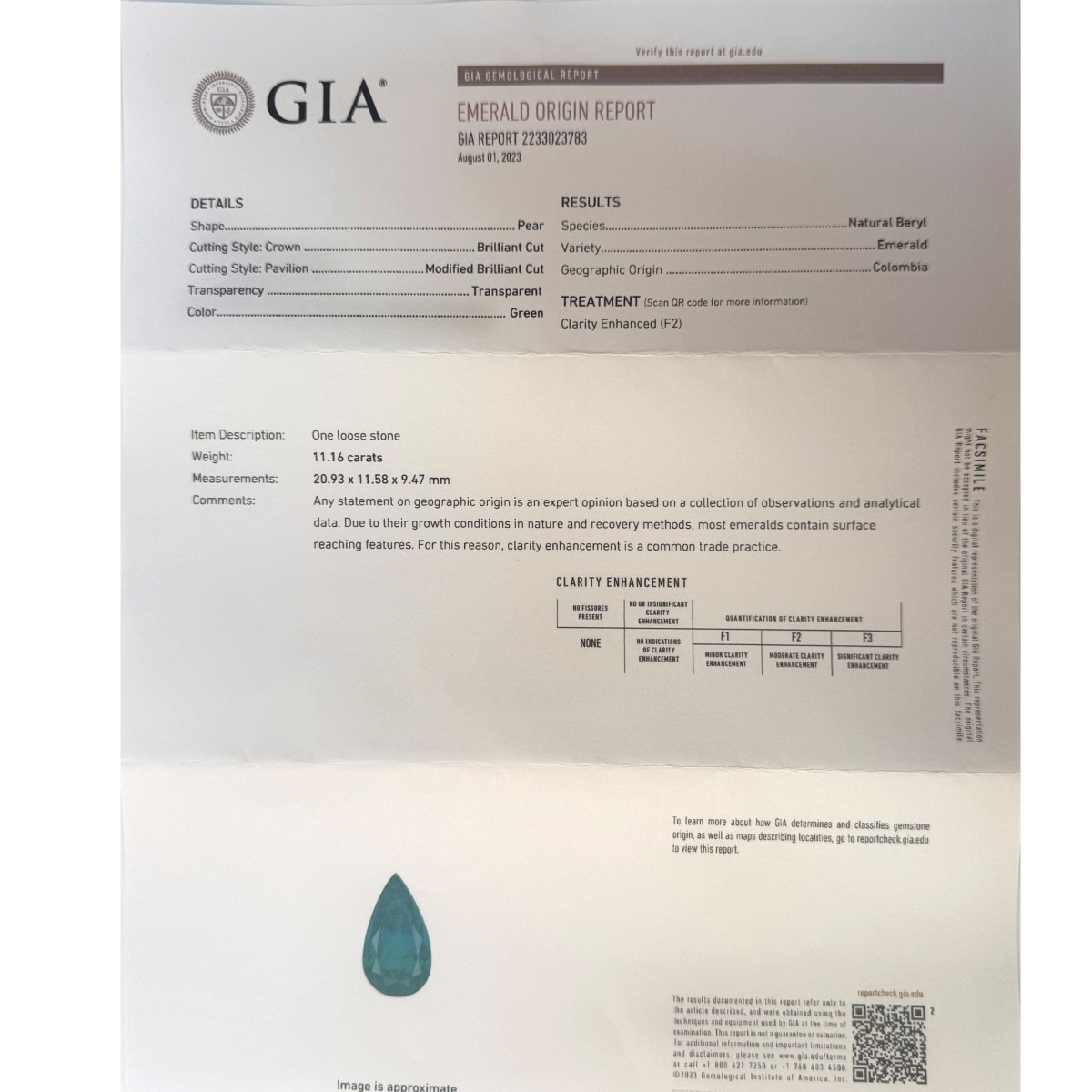 GIA Emerald, Diamond and Platinum Necklace