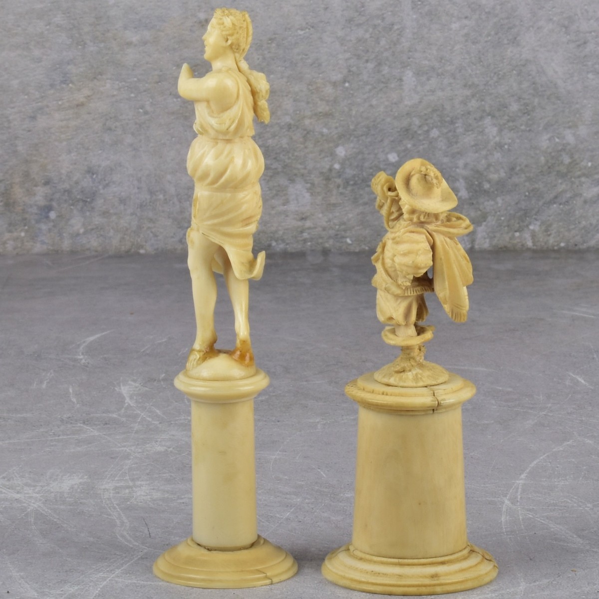 Antique Continental Carvings of Standing Figures