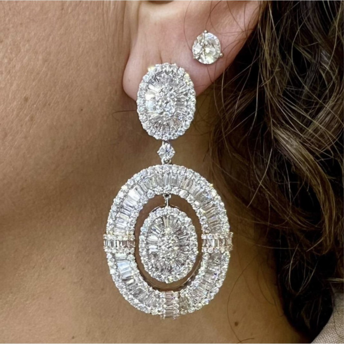 Diamond and 18K Earrings
