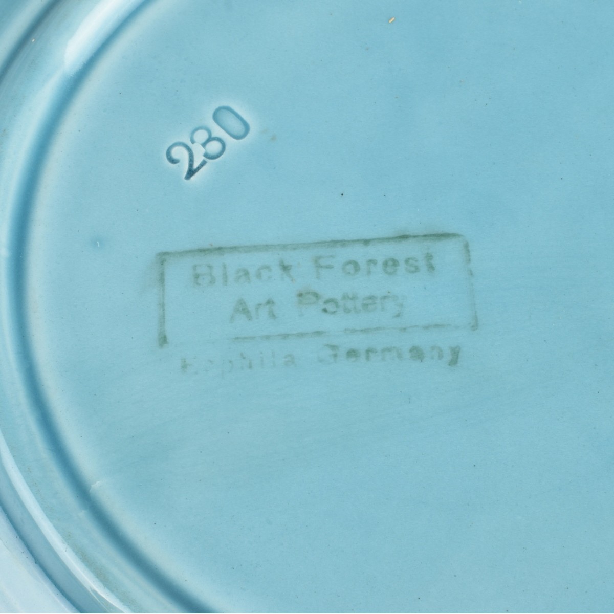 German Majolica Turquoise Bird Plates