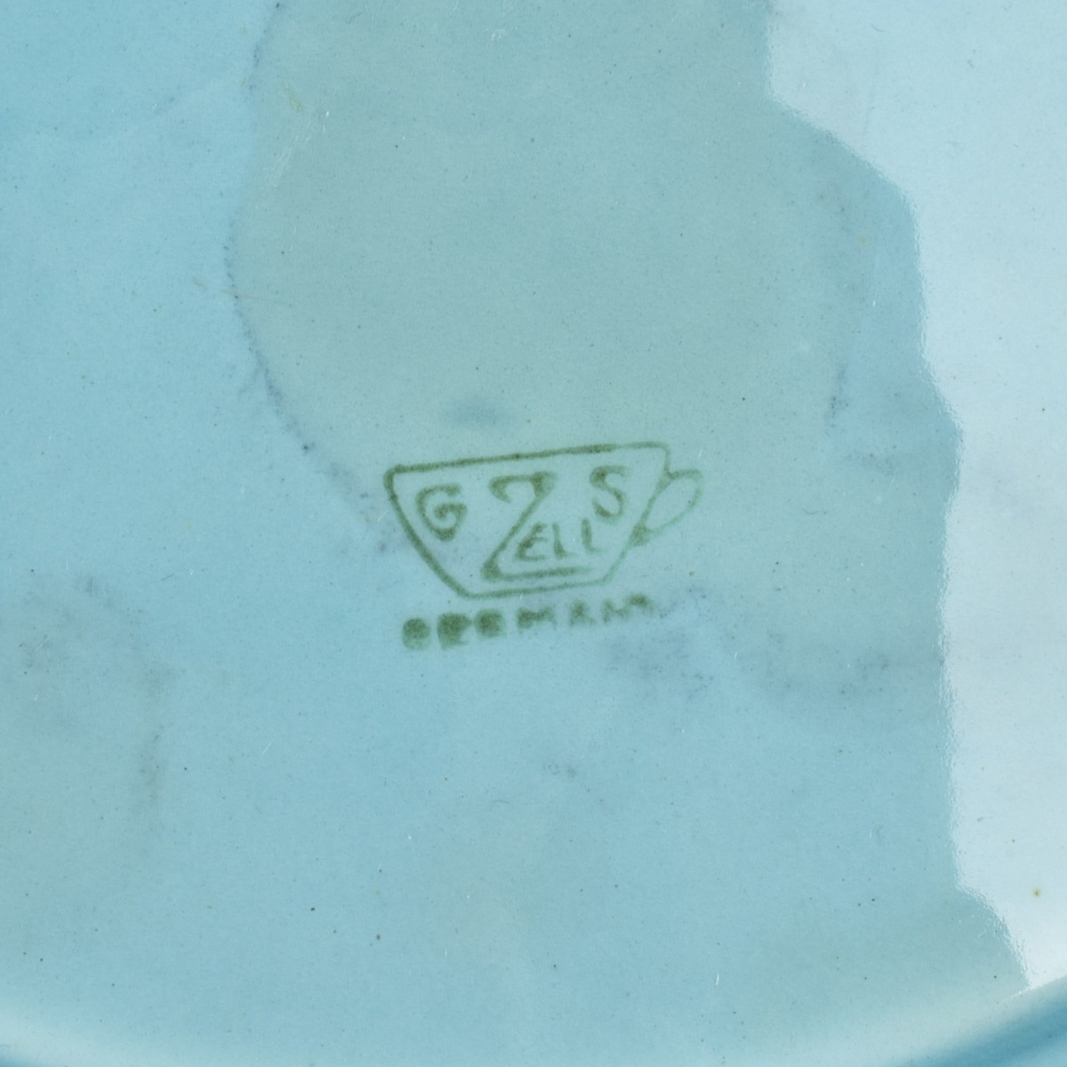 German Majolica Turquoise Bird Plates