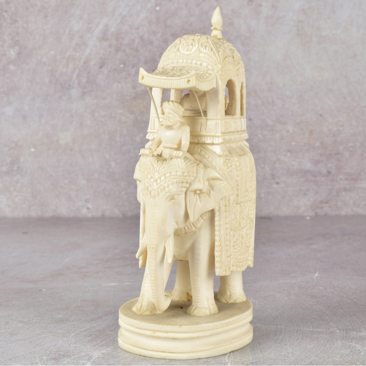 Indian Carving of an Elephant with Howdah