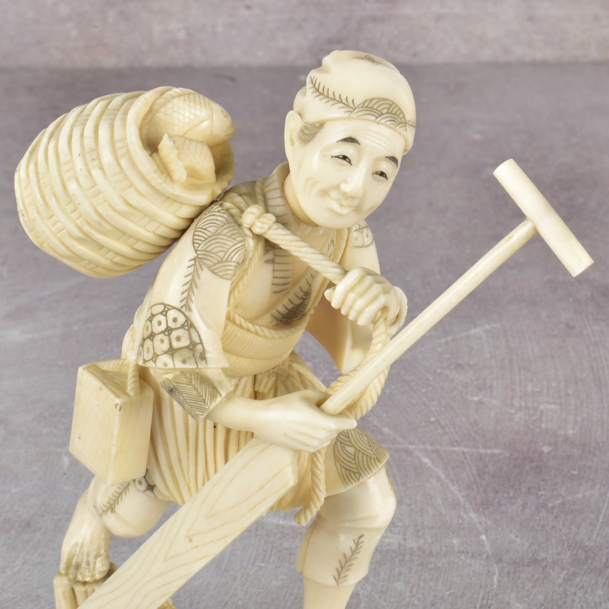 Finely Carved Japanese Okimono