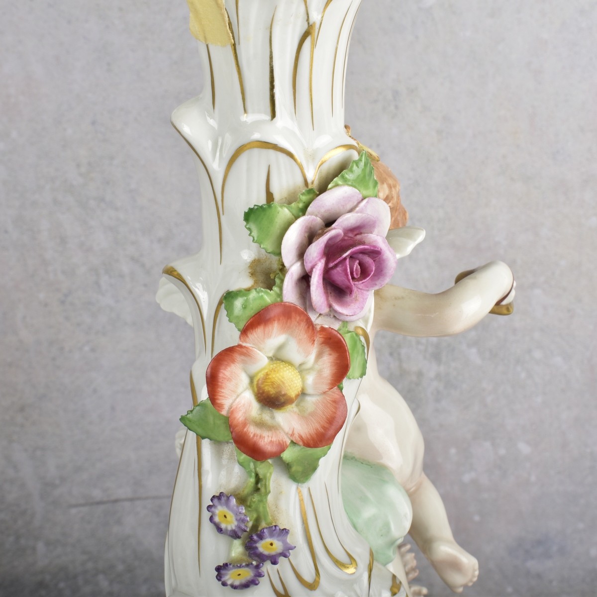 Pair of Dresden German Porcelain Candelabra