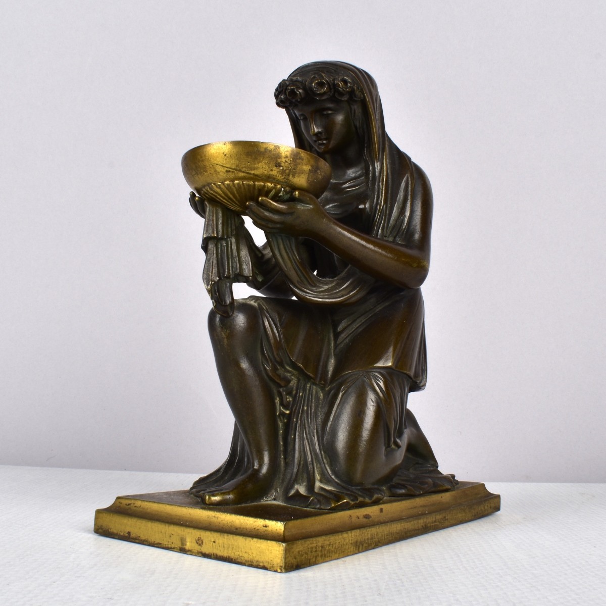 Bronze Lady Kneeling with Bowl