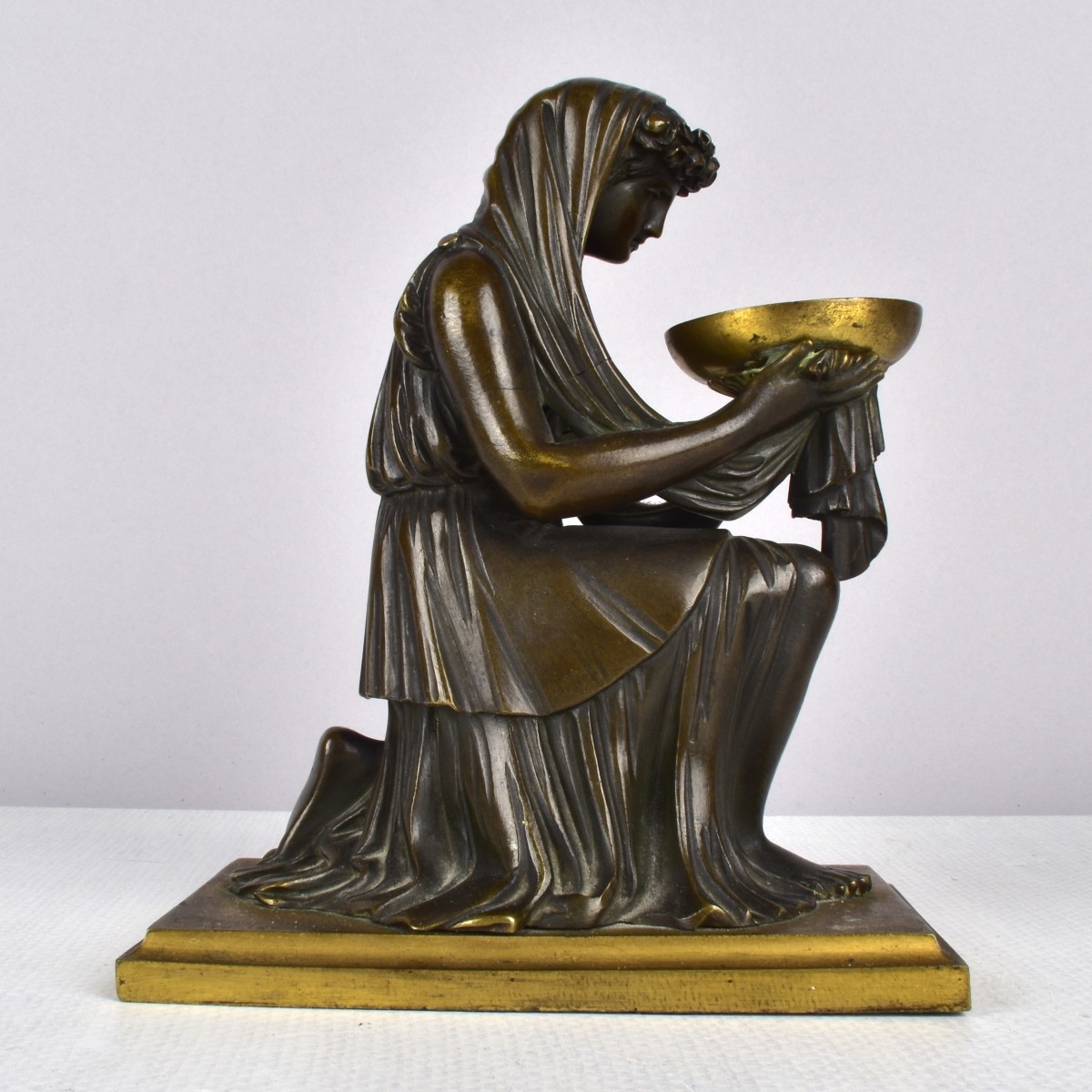 Bronze Lady Kneeling with Bowl