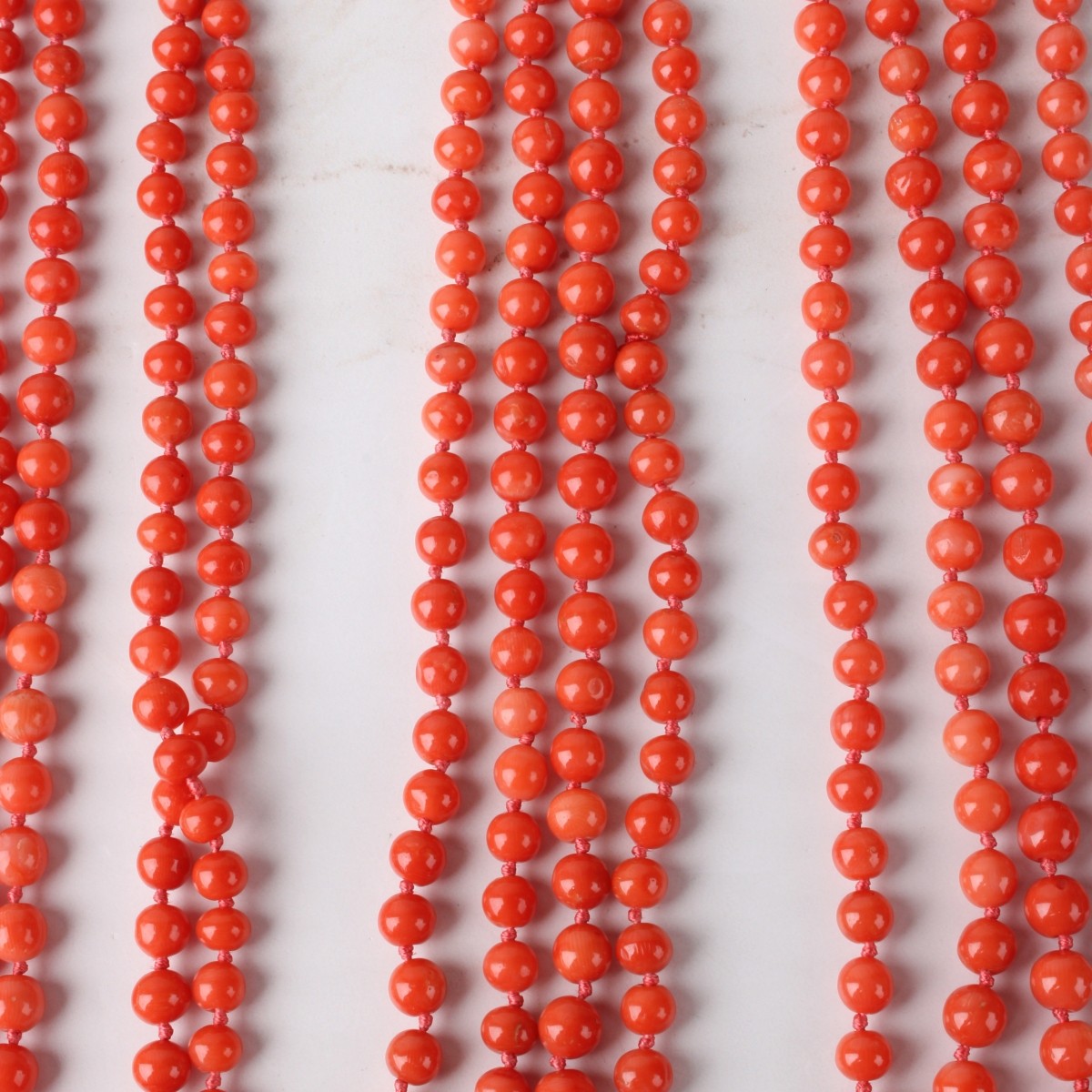 Red Coral Bead Necklaces