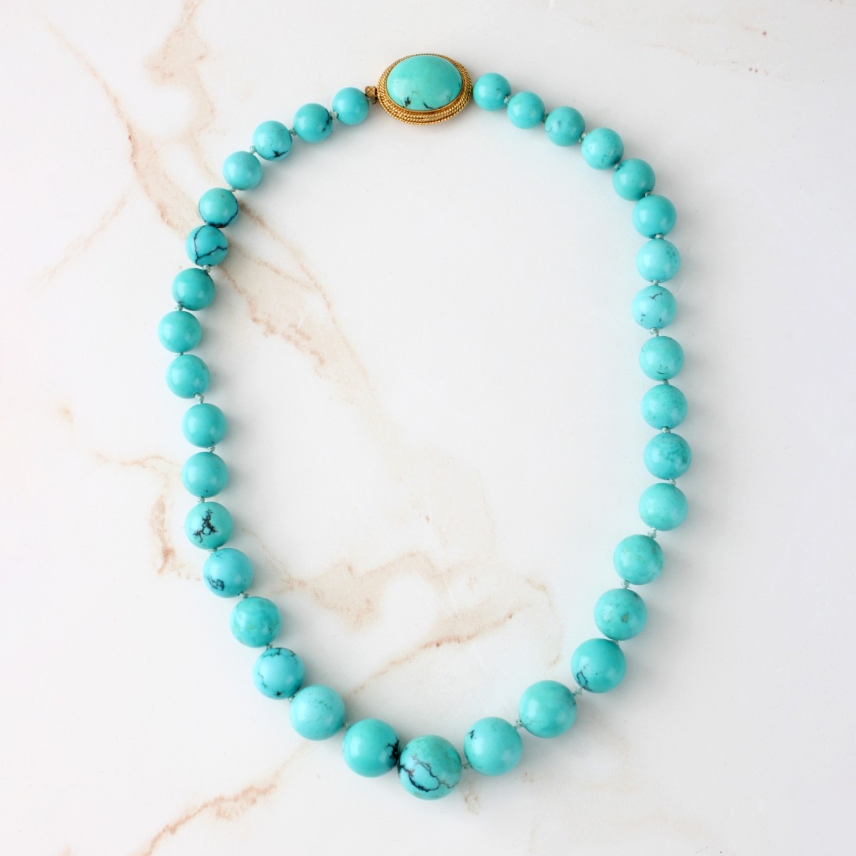 Turquoise and 14K Necklace