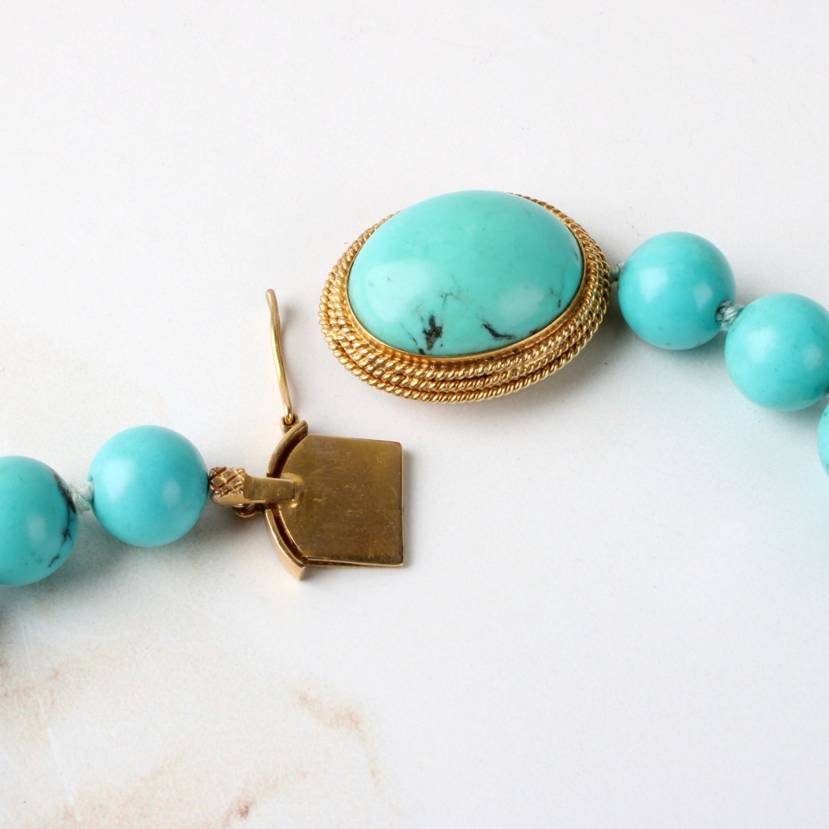 Turquoise and 14K Necklace
