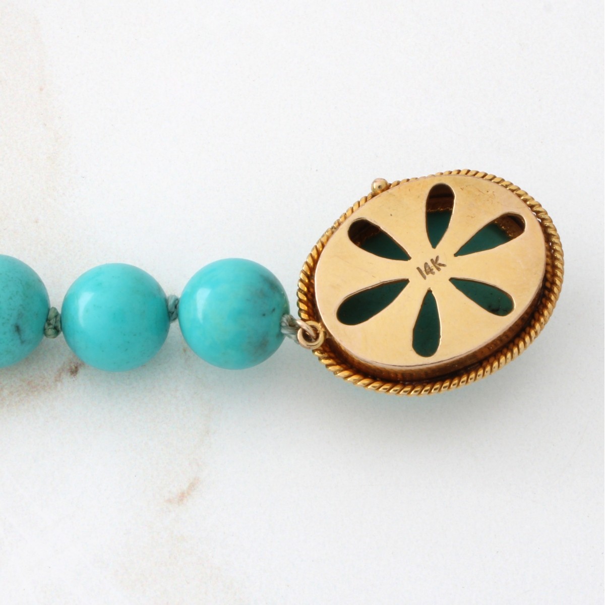 Turquoise and 14K Necklace