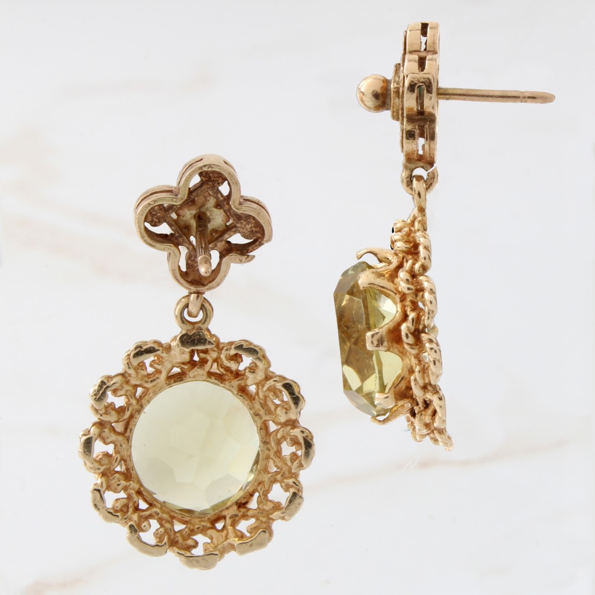 Citrine and 14K Earrings