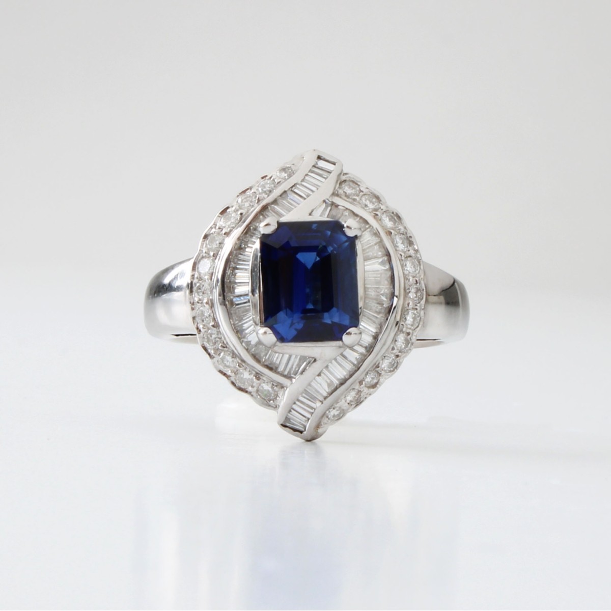 Sapphire, Diamond and 18K Ring