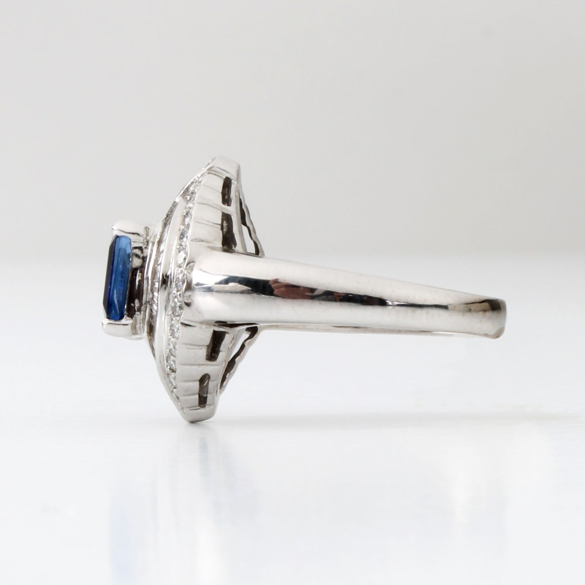 Sapphire, Diamond and 18K Ring