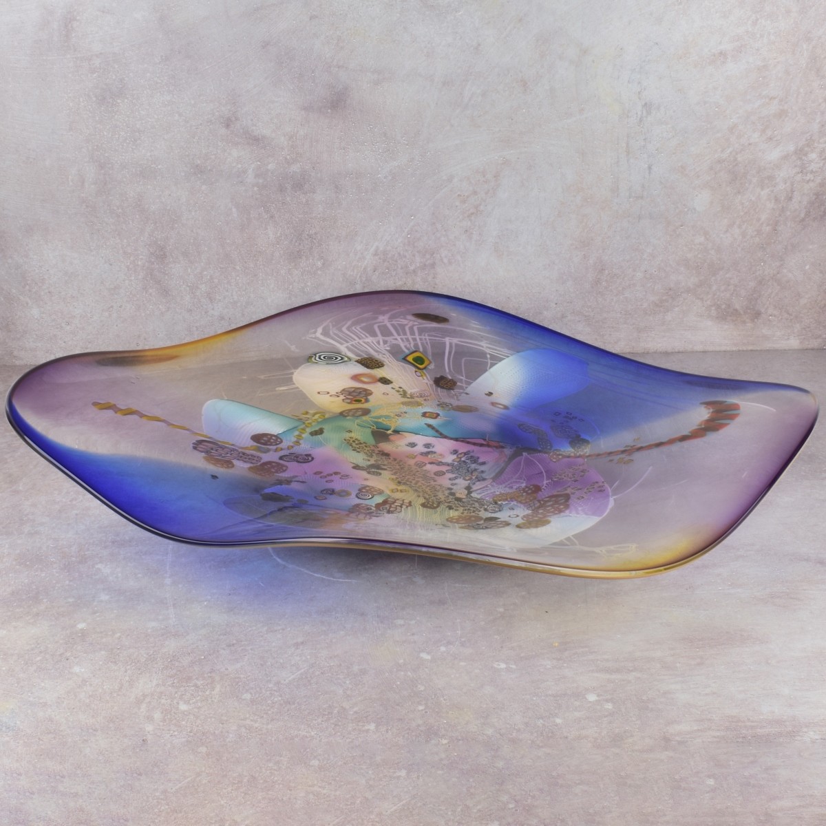 Colorfield Ruffle Glass Platter.