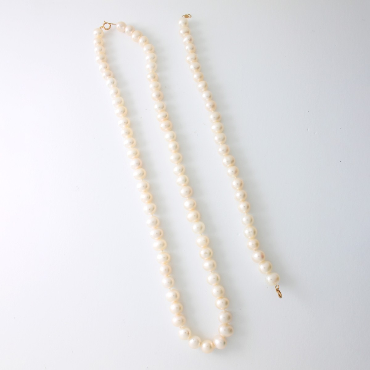 Pearl and 14K Necklace and Bracelet