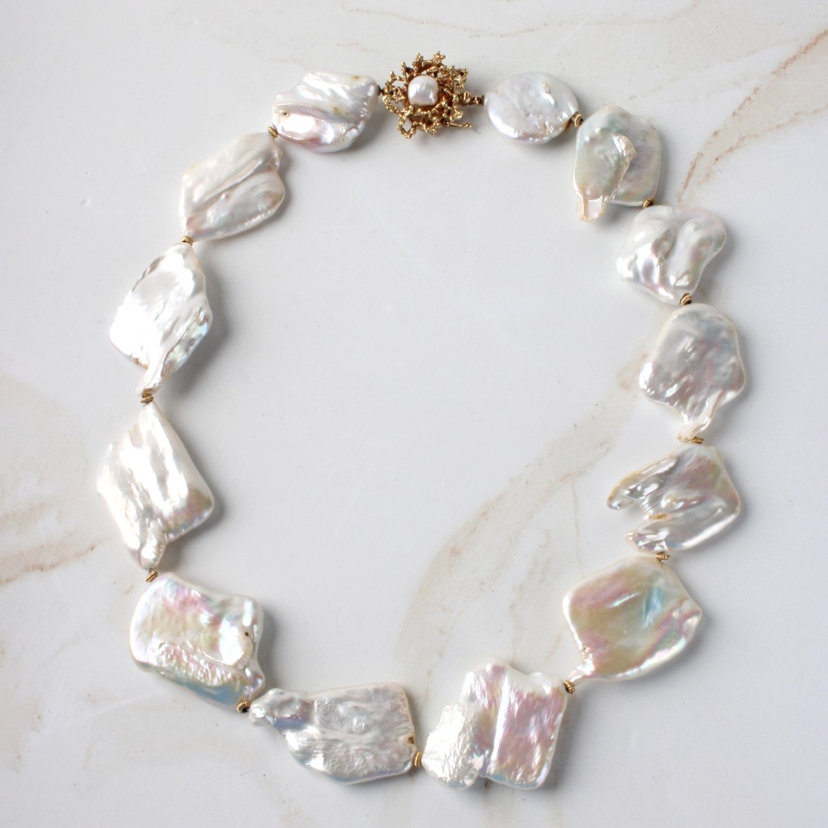 14 KT Yellow Gold and Pearl Necklace