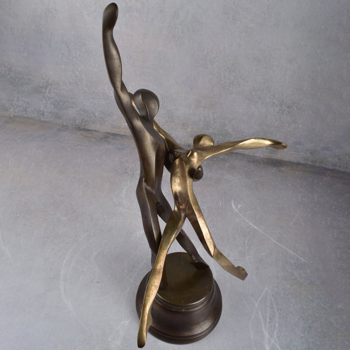 Ben Avivi Zion Abstract Bronze and Brass Couple