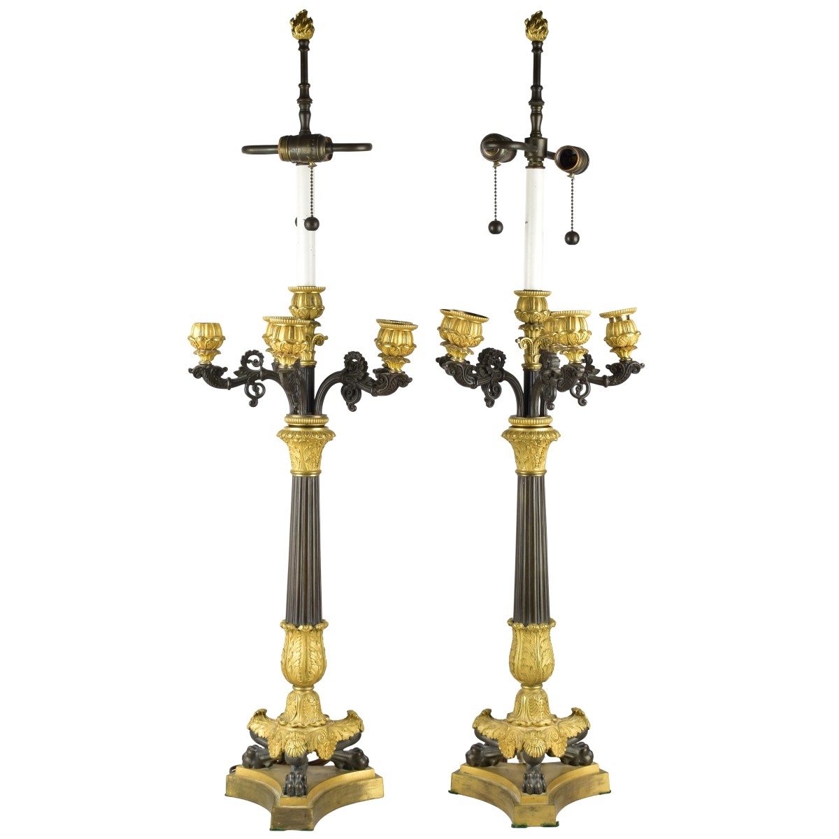 Pair of French Bronze Candelabra