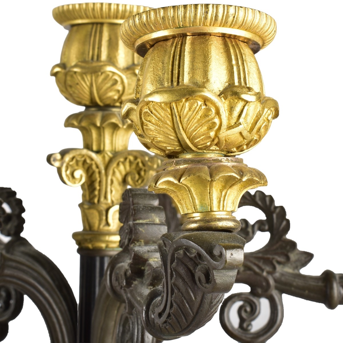 Pair of French Bronze Candelabra
