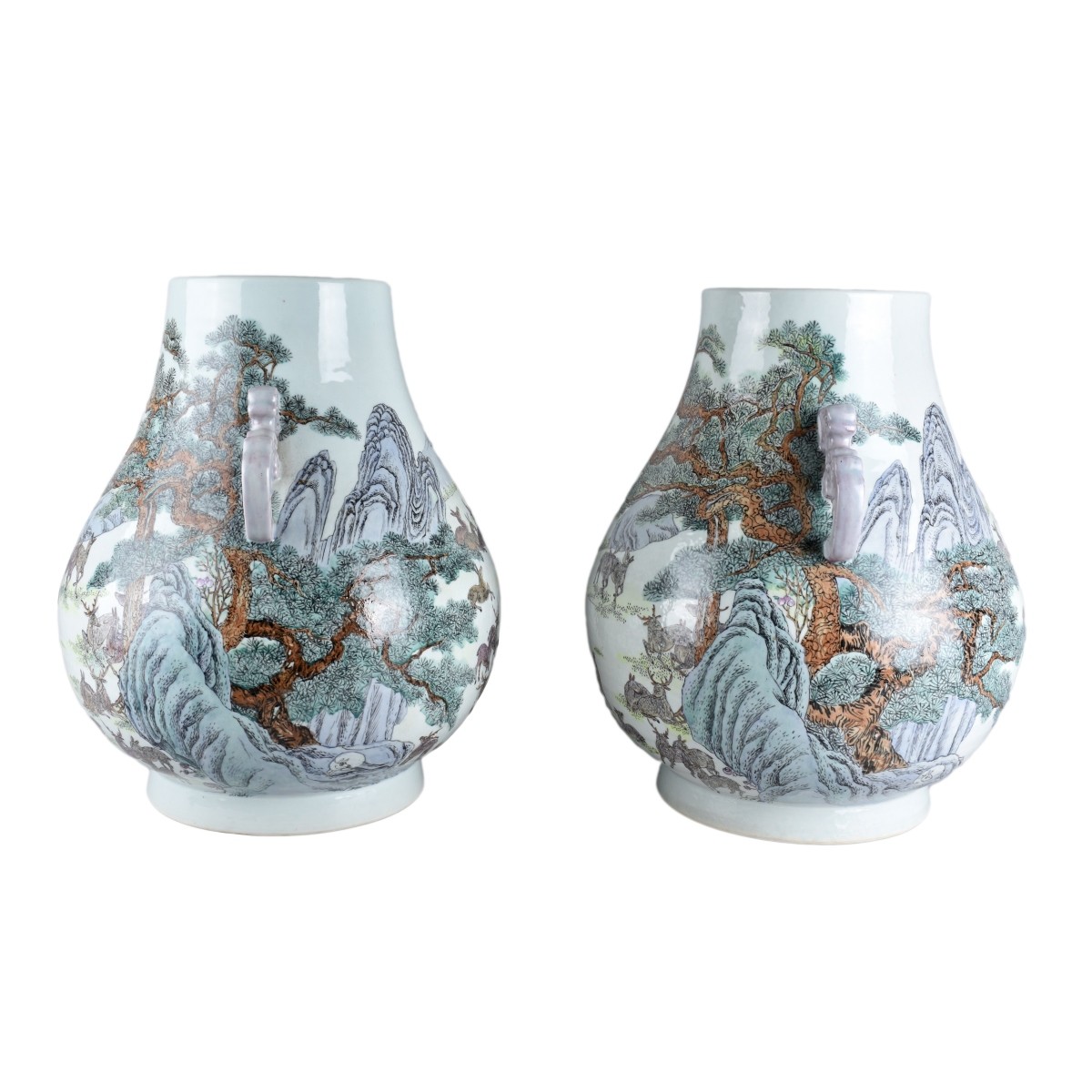 Pair of Chinese Famille Rose Vases