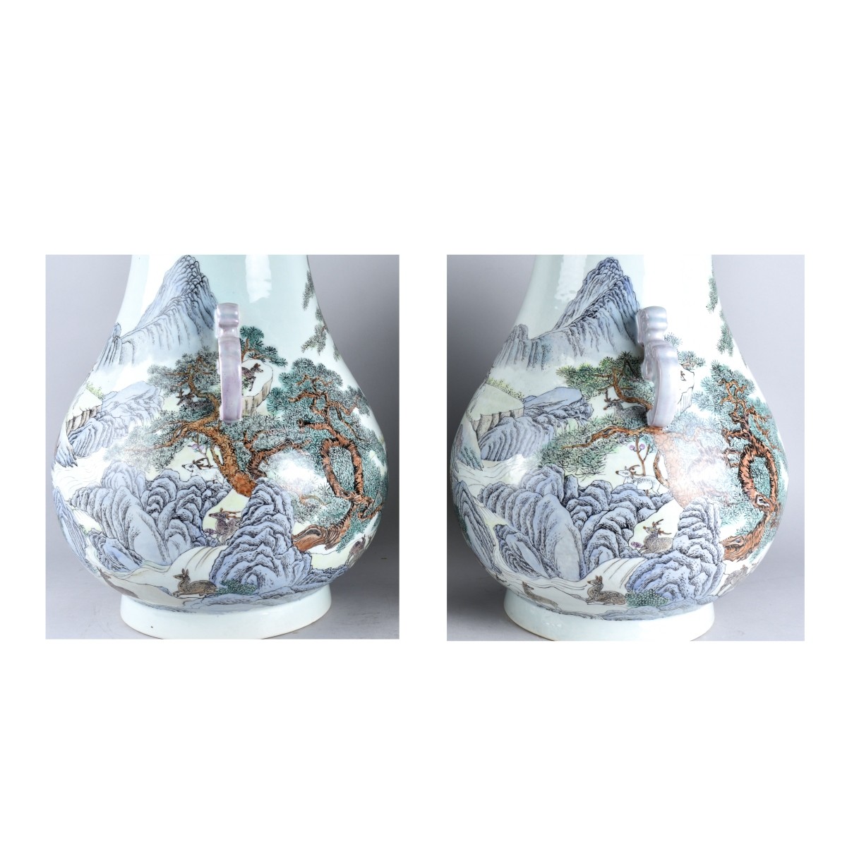 Pair of Chinese Famille Rose Vases