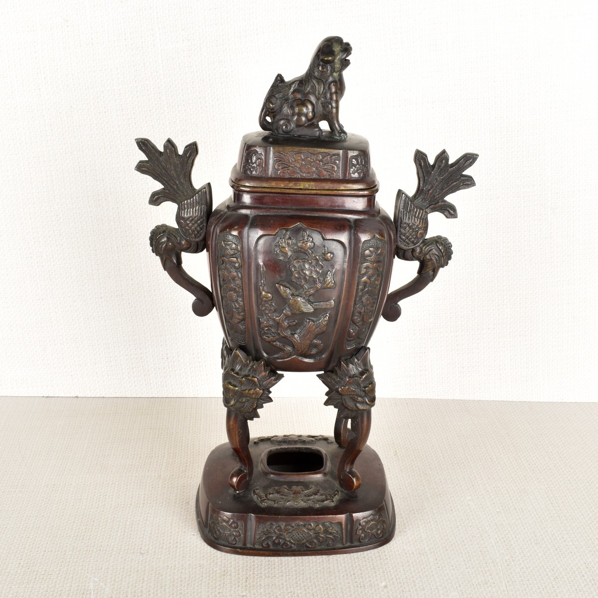 Japanese Bronze Urn with Cover