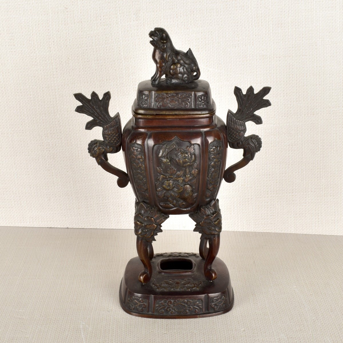 Japanese Bronze Urn with Cover