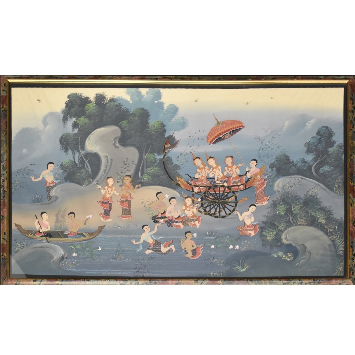 Thai Painting of a Group of Dancers