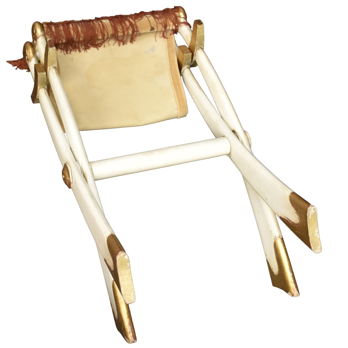 Carved Giltwood Folding Bench