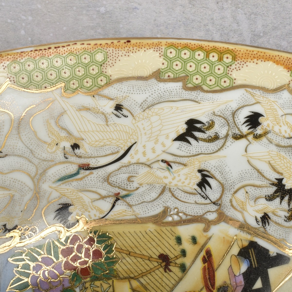 Modern Large Chinese Hand Painted Bowl