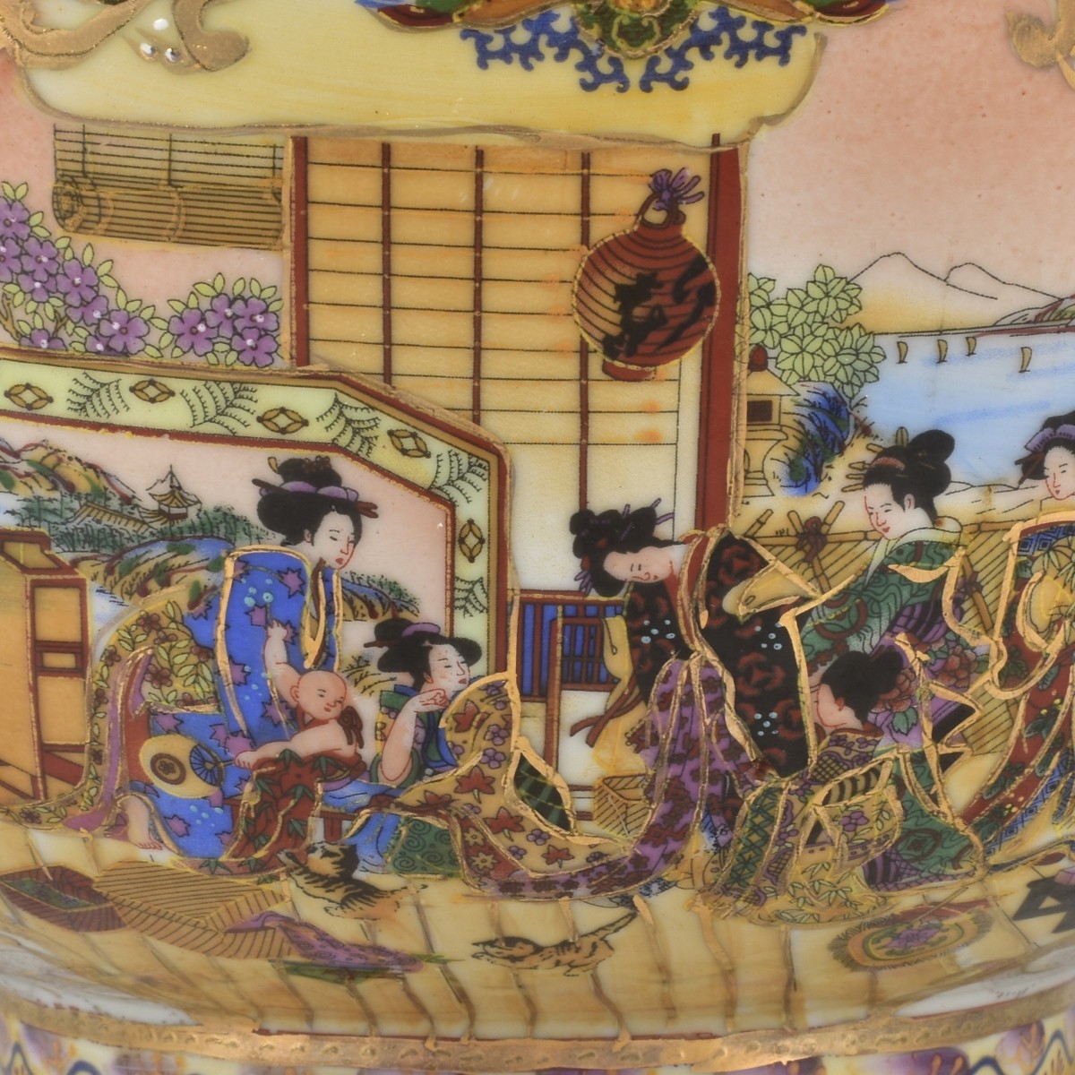 Modern Large Chinese Hand Painted Bowl