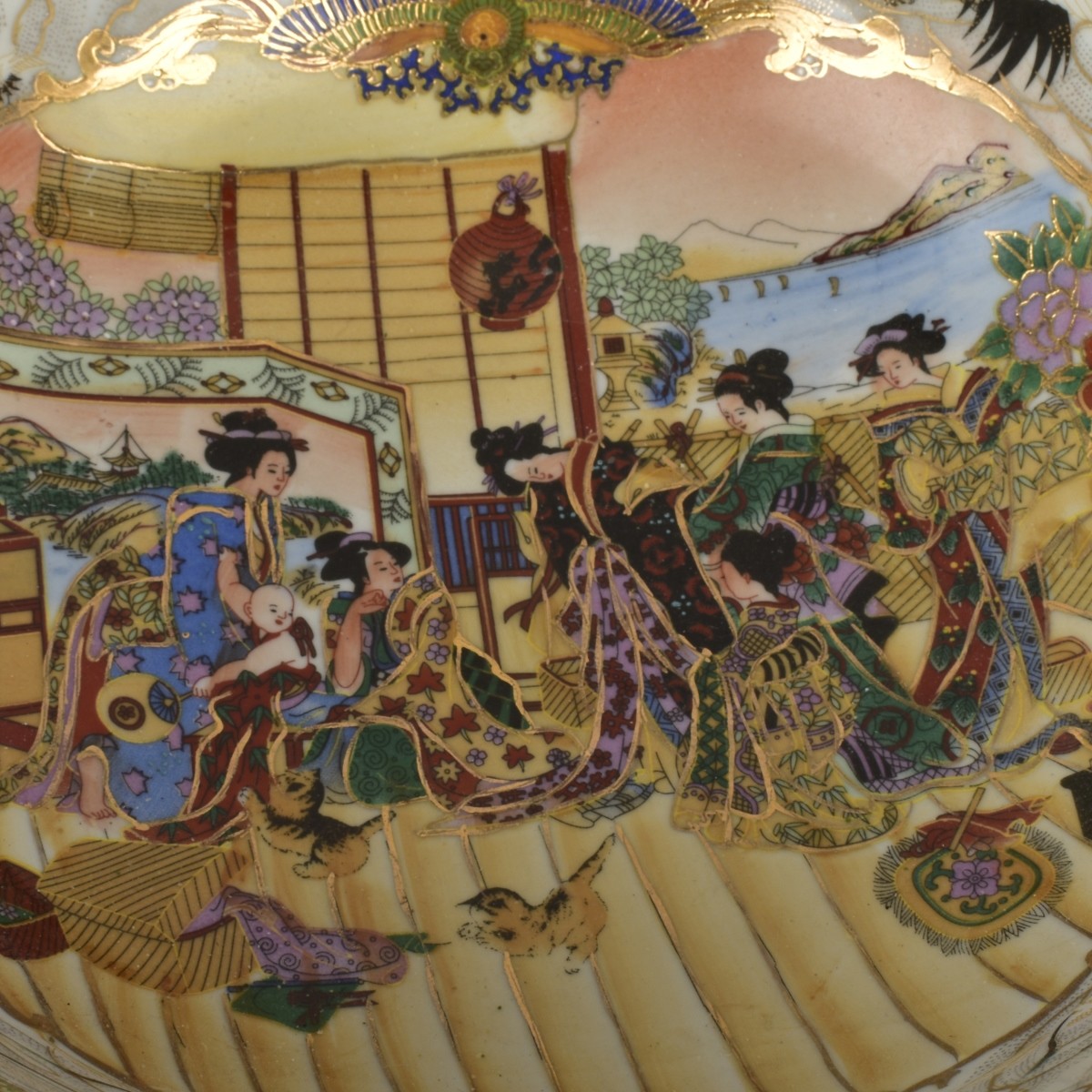 Modern Large Chinese Hand Painted Bowl