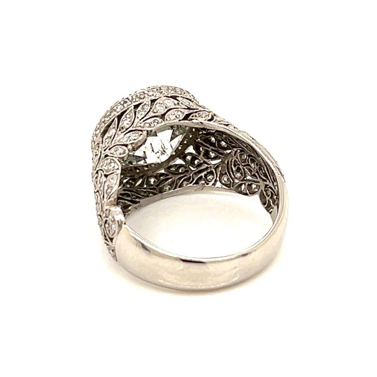 Deco Diamond and Platinum Ring