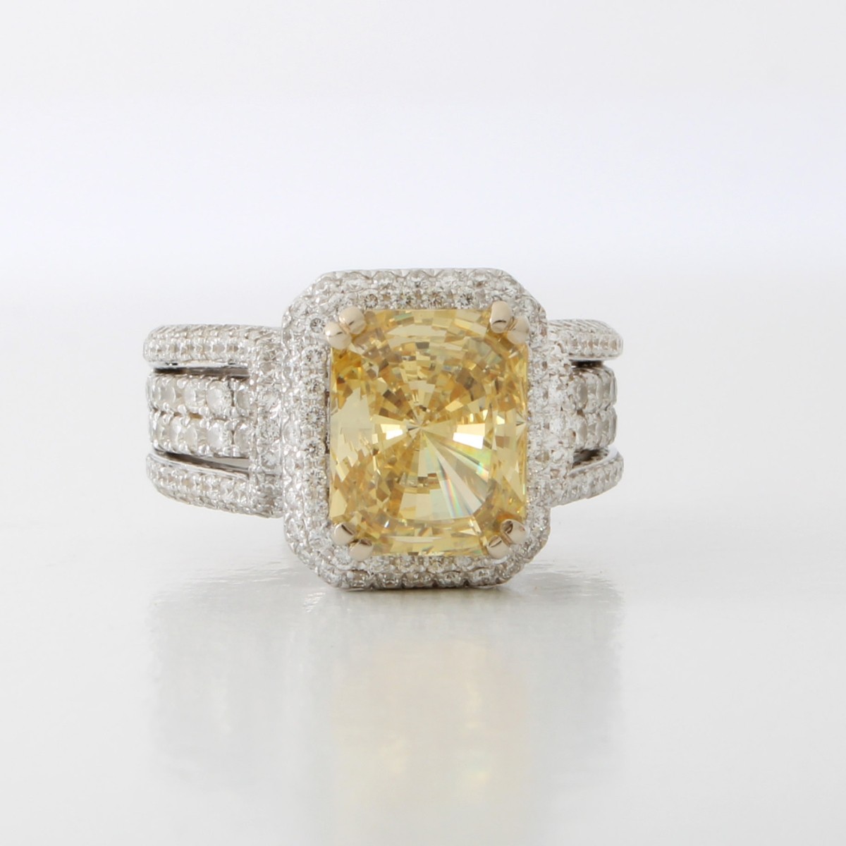 Diamond, CZ and 18K Ring