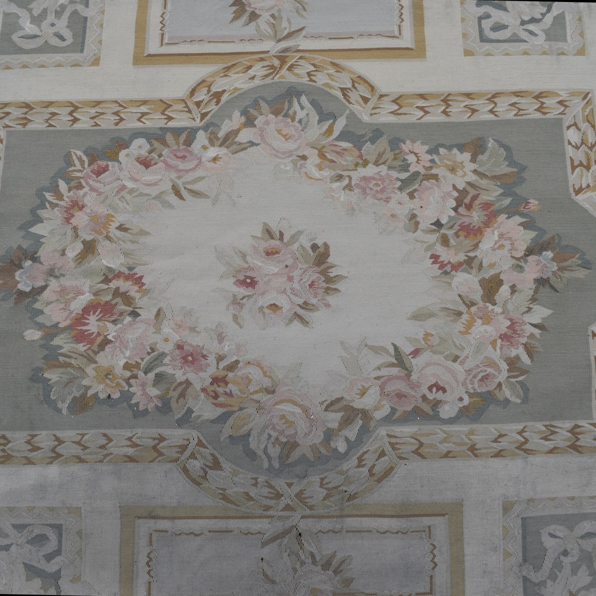 French Aubusson Flat Weave Rug