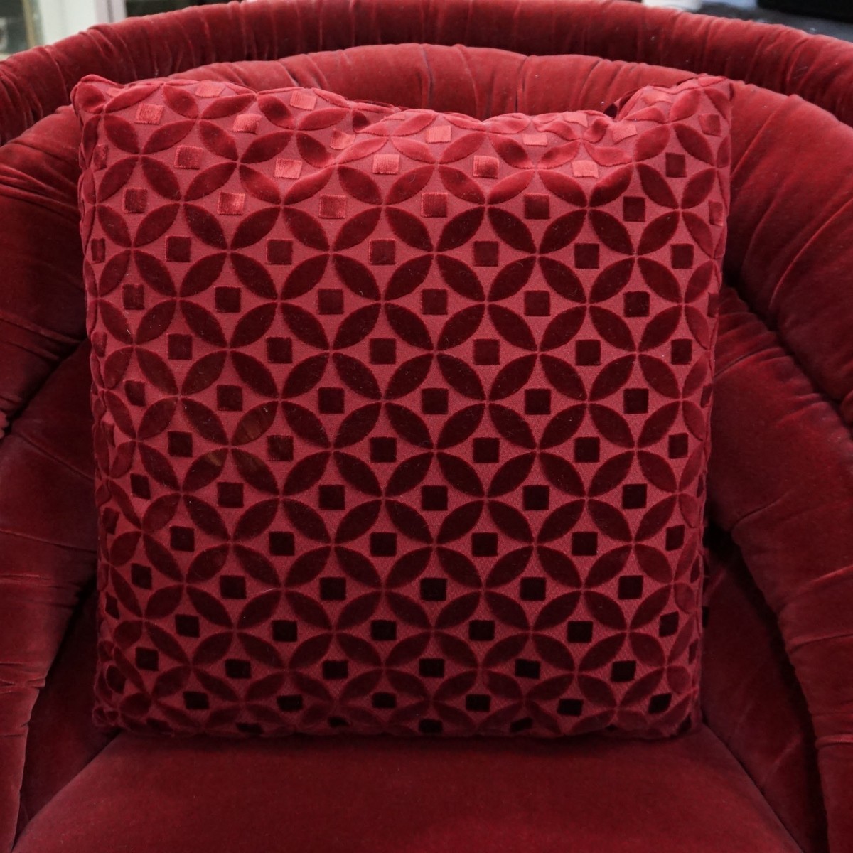 After: Pace Mid Century Velvet Lounge Chair