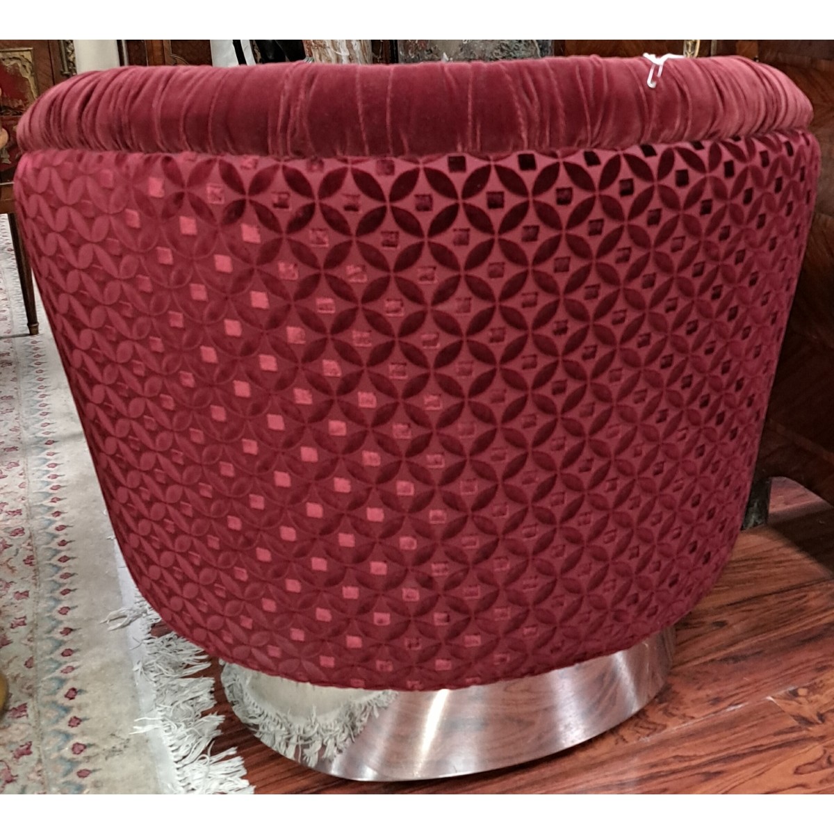 After: Pace Mid Century Velvet Lounge Chair