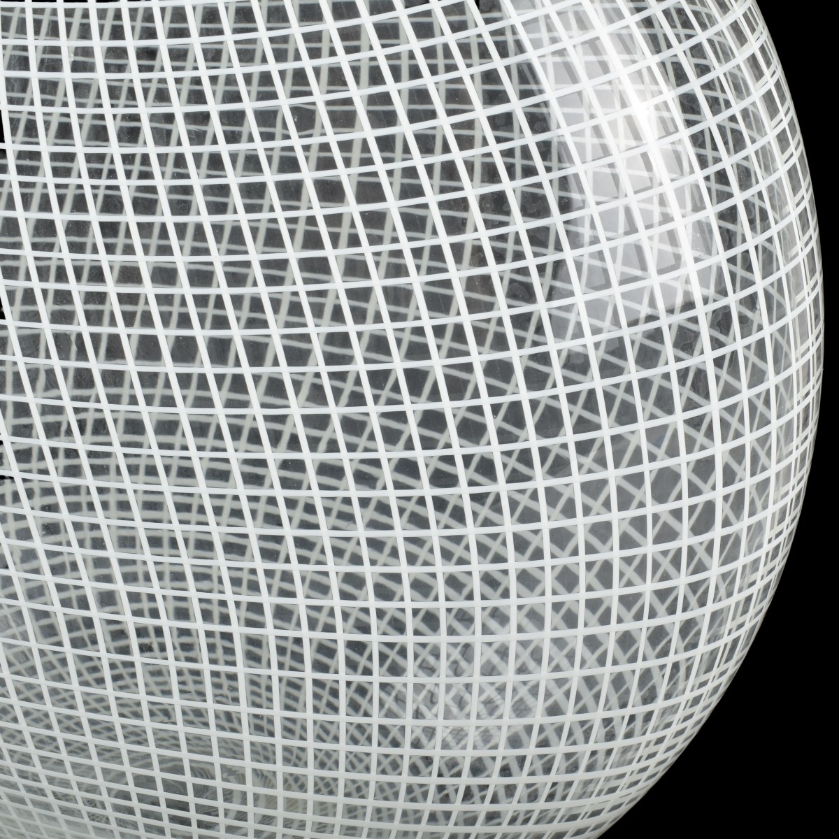 Vintage Murano Clear with White Vase