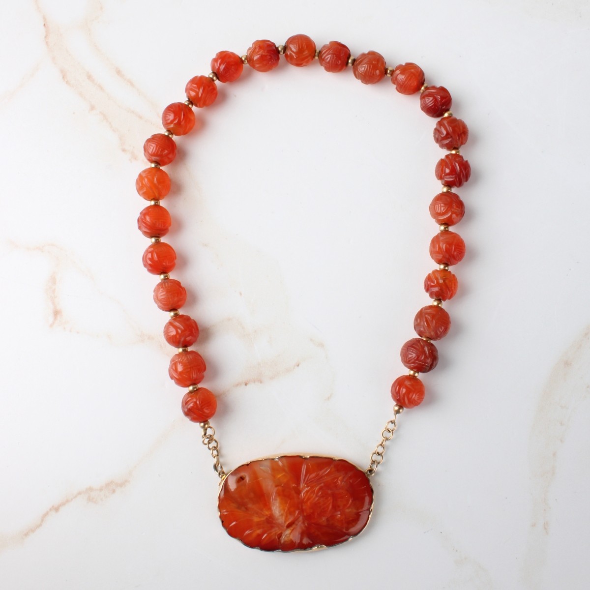 Carnelian and 14K Necklace