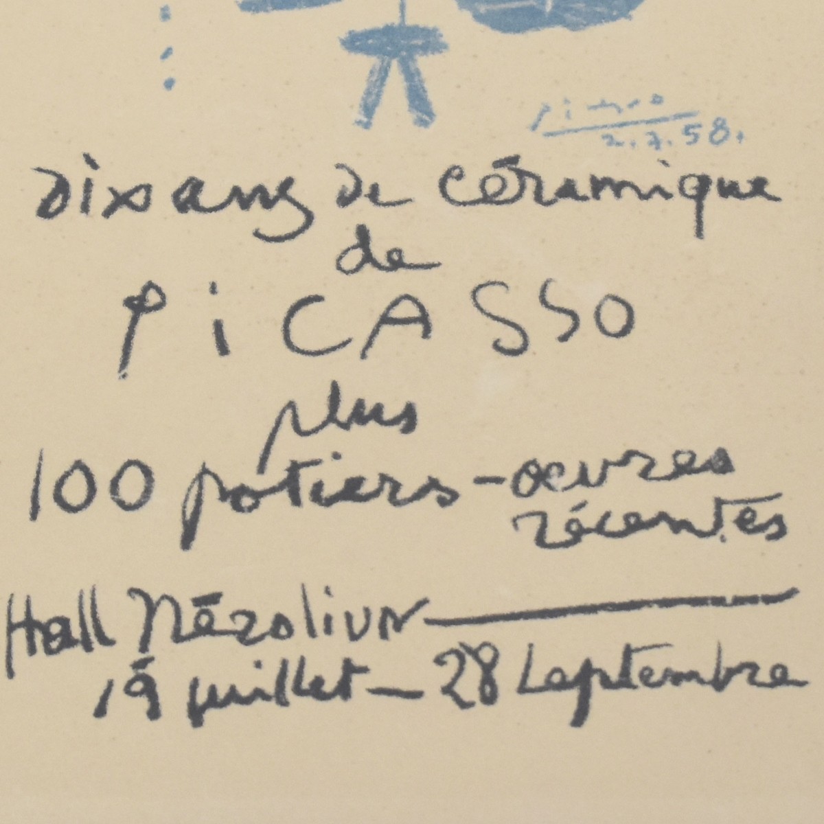 Pablo Picasso Ceramic Exposition Poster