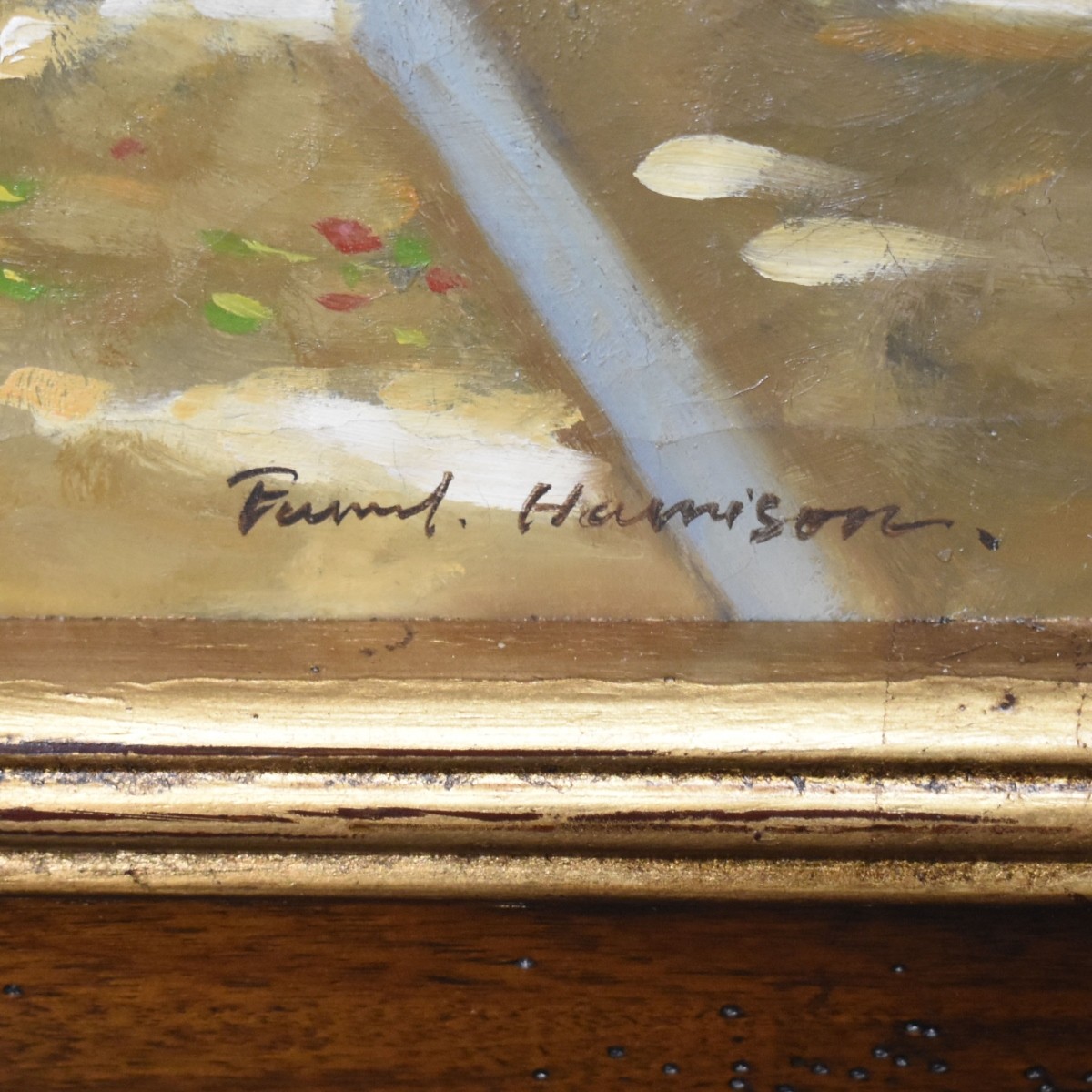 Oil on Canvas of a Train Scene