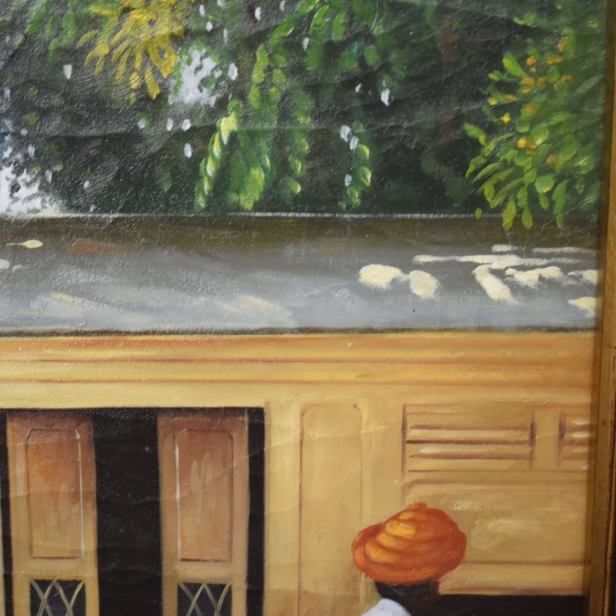 Oil on Canvas of a Train Scene