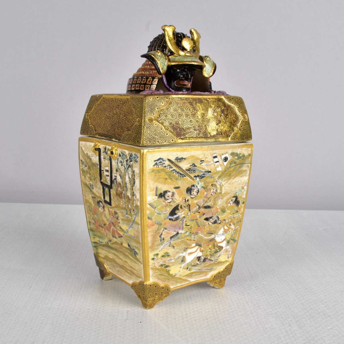 A Satsuma Earthenware Vase and Cover